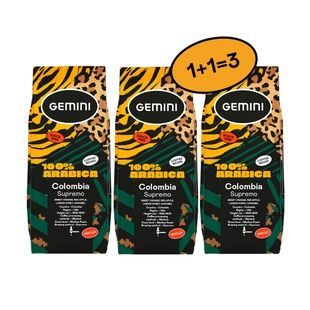 Coffee set 2=3 "Gemini Colombia Supremo in beans" 3 kg