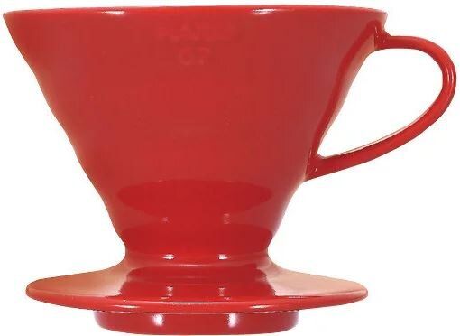 Пуровер Hario V60 02 красный керамический для заваривания кофе на 1-4 чашки