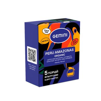 Drip-Coffee Gemini Peru Amazonas Organic, 5 pcs